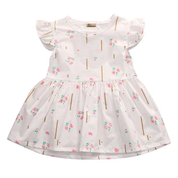 Susiėmę Trumpas rankovės Baby Girl Dress