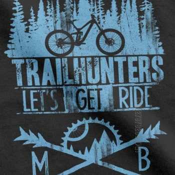 Trailhunters MTB T-Shirt Kalnų Dviratį Dviračiu Vintage Marškinėliai Vyras trumpomis Rankovėmis Drabužius, Pilkos spalvos Marškinėliai, Išgrynintas Medvilnės