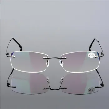 Unisex Titano Lydinio Taškus akiniai Skaitymui , Moterų Didelės raiškos Stabdžių Nuovargis Ultralight Frameless Presbyopia Akiniai R859