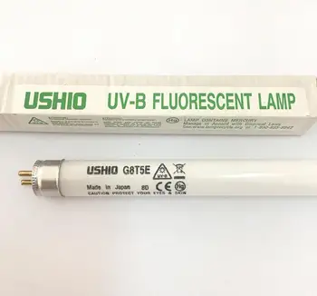 USHIO G8T5E UV-B 8w fluoresent lempos, UV b 306nm T5 ultravioletinių linijinis vamzdžio 3000H