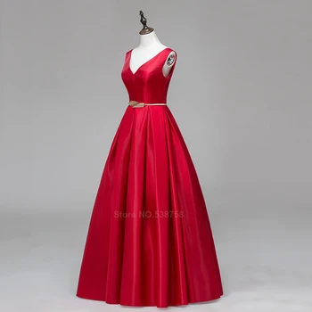 V-kaklo Dvigubo peties promenadzie suknelė ilgai-line raudona elegantiškas dėmių oficialią vakaro suknelės, šaliai, skraistės de soiree nemokamas pristatymas