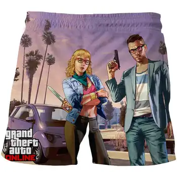 Vaikų Grand Theft Auto Žaidimo GTA 5 Berniukai Vasaros šortai Kietas GTA5 Vaikams, SPORTO KELNĖS Spalvinga 3D Spausdinimo šortai Juokinga Trumpas Kelnes