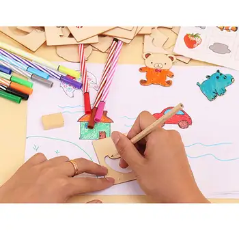 Vaikų Tapybos Modelis Trafaretai Valdybos Piešimo Įrankių Rinkinys Dažymas Kūrybos Vaikams Woodchip Vaikai Mokosi Piešti Įrankiai