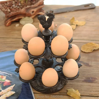 Virtuvės Amatų Ketaus Kiaušinių Laikiklis Stovi Rust brown Kūrybos Kiaušinių Lentynos Virtuvės Organizatorius Kiaušinių Laikymo Konteineris Turi 12 Kiaušinių