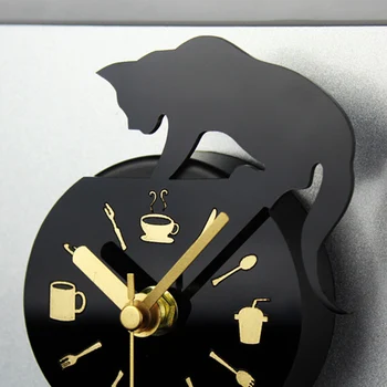 Virtuvės Šaldytuvas Katės Laikrodį Mini Mielas Kačiukas Creatived Magnetas Siurbimo Laikrodis HKS99