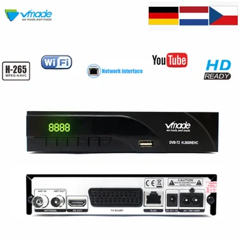 Vmade DVB-T2 H. 265/HEVC HD Antžeminės Skaitmeninės TV Imtuvą Hot Netherland / čekija Built-in RJ45 Mini TV Box