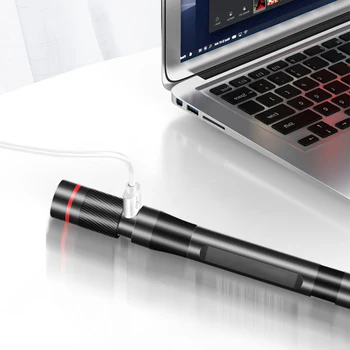 WARSUN S5-W Gydytojas, Slaugytoja Naudoti Nešiojami Zoomable USB Įkraunamas Žibintuvėlis Penlight XPE Led Medicinos Žibintuvėlis Su Clip