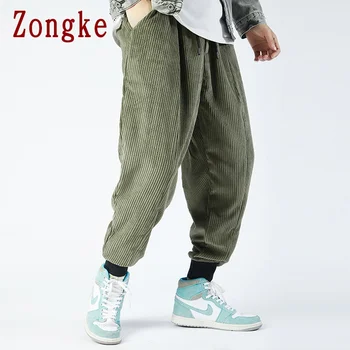 Zongke Velvetas Žiemos Haremo Kelnės Vyrams Poilsiu Sweatpants Japonijos Streetwear Vyrų Kelnės Kelnės Darbo Mens Kelnės 2020 M-3XL
