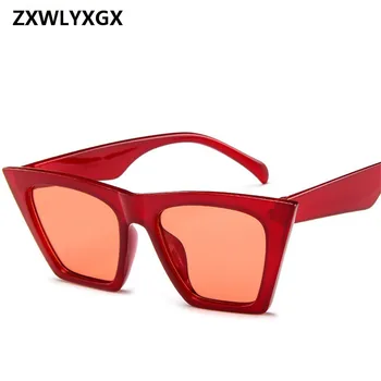 ZXWLYXGX mielas, seksualus retro cateye akiniai nuo saulės moterims mažas juodas baltas trikampis derliaus pigūs raudonos saulės akiniai moterų uv400