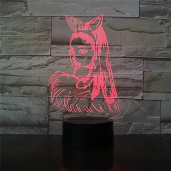 Įžymybė Dainininkas Ariana Grande Plakatas 3D Led Nakties Šviesos Katė Mergina Gerbėjų Dovana Patalpų Kambarys Šalis Dekoro naktinė lempa stalinė Lempa