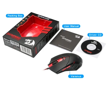 Žaidimų Pelės sujungtas, su raudona led, 3200 DPI, 6 Mygtukus, Ergonomiškas CENTROPHORUS Žaidimų Pelės PC Redragon M601 CENTROPHORUS