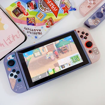 ŽVAIGŽDĖTAS MIŠKO Spurga Tinginys Kontrasto spalvos minkštas apsauginis mielas atveju Nintendo Jungiklis mėlynos ir rožinės spalvos mergaitėms