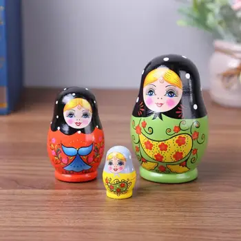 1 Set Lizdus Lėlės Spalva Dažytos Rusijos Matryoshka Lėlės Rankų Darbo Amatų Dažytos Lizdus, Žaislai, Namų Puošybai Ornamentu Dovanos