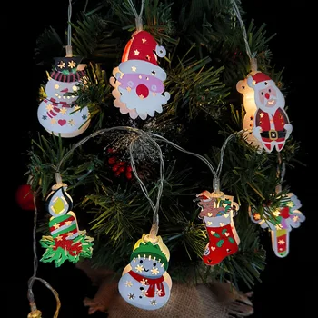 10 LED Girliandą Santa Claus Žiburiai Kalėdų Eglučių Papuošalai Šviesos Eilutę Pakabukas Namuose Naujųjų Metų Navidad Noel Kalėdos Gimdymo 2021