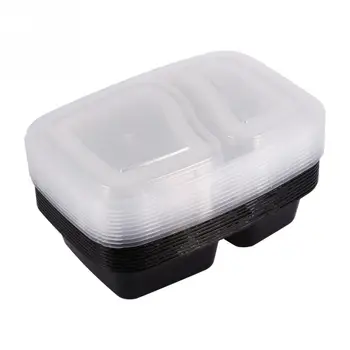 10 Vnt. Plastiko Daugkartinio Naudojimo Bento Box Miltų Laikymo Maisto Ruošimo Priešpiečių Dėžutė 2 Skyrių Daugkartinio Naudojimo Microwavable Konteineriai Namų Lunchbox