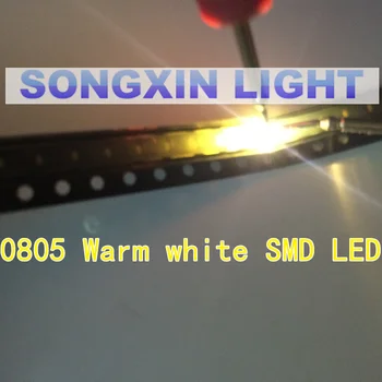 1000 vnt 0805 SMD LED, Šiltai baltos spalvos led 2800-3200K LED Šviesos Diodų Vanduo skaidrus 