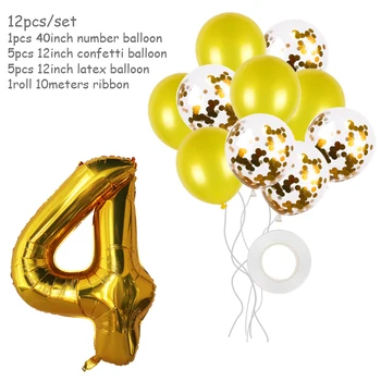 12pcs Rose Gold Konfeti Baloons Nustatyti 40inch Numeris 1 2 3 4 5 6 7 8 9 Folija, Balionus, Gimtadienio, Vestuvių Papuošimai Globals