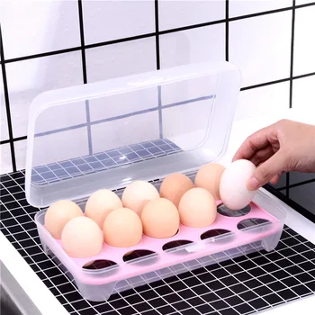 15grid Virtuvės Kiaušinių Dėžutėje Šaldytuve, Daržovių ir Nešiojamų Iškylą Kiaušinių Laikymo Dėžutė Plastikinė Dėžutė Kiaušinių Dėklas