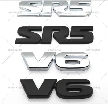 1Pcs 3D Metalo SR5 V6 Logotipas Ženklelis Lipdukas Galiniai Sunkvežimių Decal Ženklinimo automobilių stilius Toyota Tundra PRADO TRD PRD Automobilių Reikmenys
