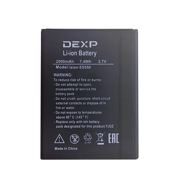 2000mAh Baterijų keitimas Įkrovimo Už DEXP IXION ES550 Mobiliojo Telefono Baterija
