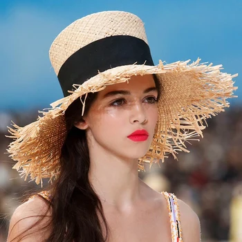 2019 moterų vasaros šiaudų skrybėlę nuo Saulės, Skrybėlę aukšto viršų skrybėlę sombrero mujer Panamos paplūdimys derliaus cilindrų mados kraštais kepurės snapeliu