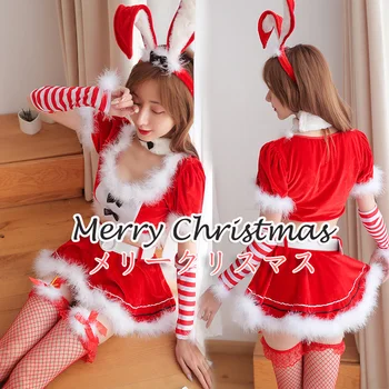 2019 Naujas Moterų Kalėdų Cosplay Kostiumai, Seksualus triušis Raudonos spalvos apatinis Trikotažas Žavinga Karšto Erotika Bunny Mergina Aksomo Bodysuit