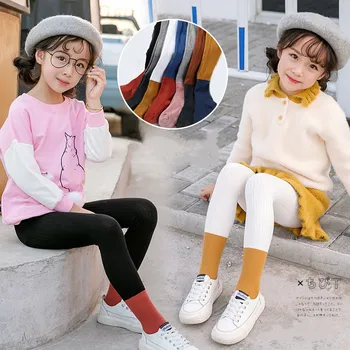 2019 Naujų Rudens Grynos Medvilnės Vaikai Antblauzdžiai Kratinys Modelį, Vaikai Antblauzdžiai Amžiaus 3-10 Metų Mergaičių Saldainiai Spalvos Kelnės