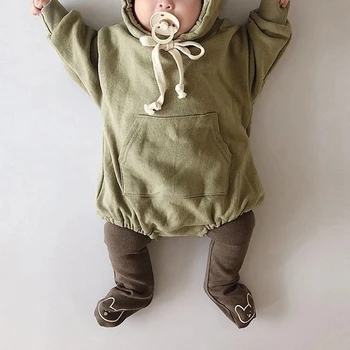 2021 M. Pavasarį, Rudenį Kūdikių Bodysuits Cute Little Bear Ausis Berniukų, Mergaičių, Kūdikių Romper Vaikai Bliuzono Palaidinukė Bodysuit