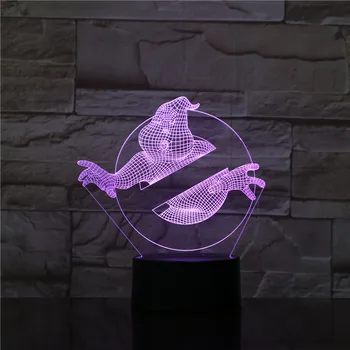 3D Iliuzija Led Nakties Šviesos Lempos Filmą Ghostbusters Biuro Patalpos Apdaila Vaikų Miegamasis naktinė lempa Vaiko Dovana 3d Lempos Lampara