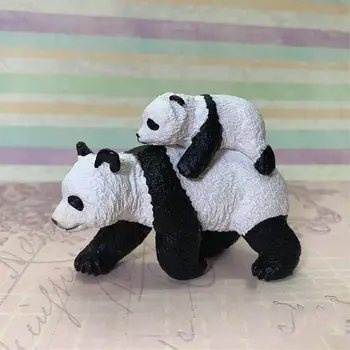 3inch Modeliavimas Panda Ir Kūdikių Miškų, Laukinių Gyvūnų Modelio Laukinis Gyvenimas Statulėlės PVC Žaislas Gyvūnų Duomenys 50071 Dovana Vaikams