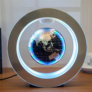 4inch apvalus LED Pasaulyje Plaukiojantis Magnetinis pasaulio Geografija Besisukantis Sukasi Naktį Lempos Pasaulio žemėlapyje mokyklos kanceliarinių prekių, Namų dekoro