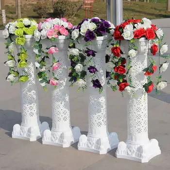 4PCS 90CM Vestuvių Dekoro Romėnų kolonos su Gėlių Stovas Vestuvių Rekvizitai Plastiko Balta Ramsčiai Šalies Įvykių Kelių Sveiki Prekes