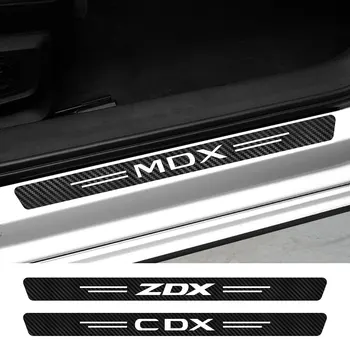 4PCS Automobilių Durų Slenksčio Nusitrinti Plokštė Lipdukai Acura CDX ILX MDX NSX RDX LR RLX TL TLX TLX-L TSX ZDX Auto Priedai