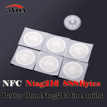 50pcs NFC NFC216 888 Baitų Žymeklį Lipdukas, Etiketė Klavišą Žymes Simbolinis Patrulių Ženklelis Ultralight