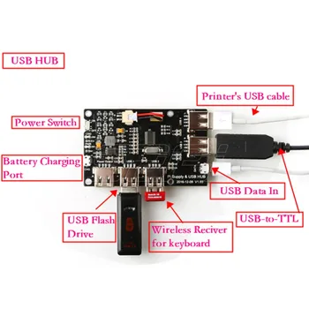 52Pi Originalus! 5-Port 3800mAh USB 2.0 Hub Maitinimo Modulis, neapima Baterija, už Aviečių Pi 3/2 Modelis B/A+/Pi Nulis