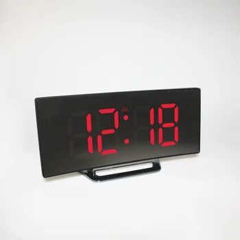 7 Colių Skaitmeninis Laikrodis-Žadintuvas Lenktas Pritemdomi Led Elektroninis Skaitmeninis Stalinis Laikrodis Vaikams Miegamasis Daug Stalo Laikrodis
