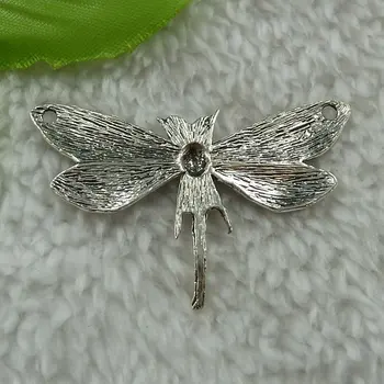 80 vienetų antikvariniai sidabro dragonfly jungtys 49x31mm #3239