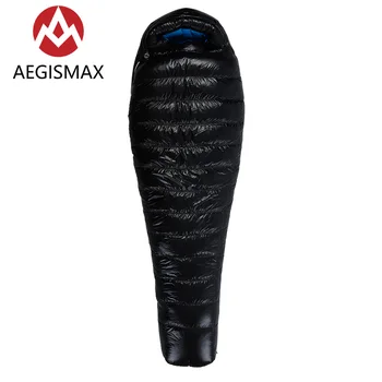 AEGISMAX D miegmaišį 90% Baltųjų Ančių Pūkais Mumija Kempingo miegmaišis Šaltą Žiemą Ultralight Pertvara Dizaino Kempingas Sujungimas