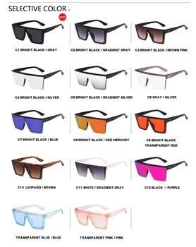 Aikštė Akiniai nuo saulės Moterims 2020 Prabangių Senovinių Prekės ženklo Dizainas Saulės akiniai Didelis Rėmas Veidrodis, Raudona, Violetinė UV400 Akiniai