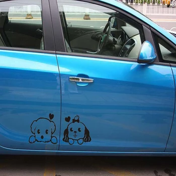 Aliauto Animacinių filmų Šuo automobilių dangtis šoninės durų viso kūno automobilio lipdukas, Decal skoda Honda Hyundai Kia skoda Volkswagen skoda cruze