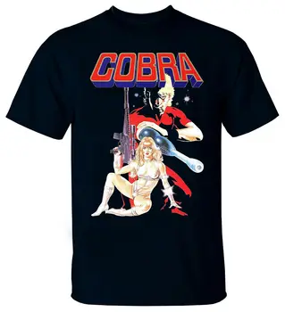 Anime: Cobra V1 Cobura Japonų Manga Komiksai 1982 Marškinėliai (Juodas) Visi Dydžiai S-3Xl