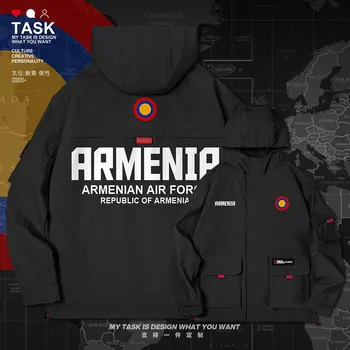 Armėnijoje armėnų RANKOS AM vyrų striukė su gobtuvu oro pajėgų logotipas armijos ventiliatorius tranšėjos paltai vyrams Taktinis ilgomis rankovėmis vyriški rudens drabužiai