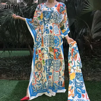 Aukštos Kokybės kilimo ir tūpimo Tako Mados Dizaineris Maxi Suknelė Moterų Batwing Rankovės Žalios Palmių Lapų Gėlių Spausdinti Prarasti Atsitiktinis Ilga Suknelė