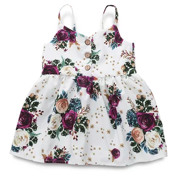Bamblys Kūdikių Mergaitės 2020 Saldus Rankovių Gėlių 1-4Y-line Mini Suknelės Naujagimių Drabužiai