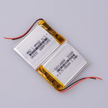 Baterija Li-polimero Įkraunamų ion, 3,7 V 350 mAh bluetooth, mp3 reader 303040 MP3 grotuvas, DVR Recorder
