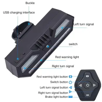 Belaidžio Dviratį Uodegos Šviesos Smart USB Įkrovimo dviračio šviesos Dviračių Priedai Nuotolinis Ruožtu lėmė Dviračių Galinis Žibintas lazerio Signalas