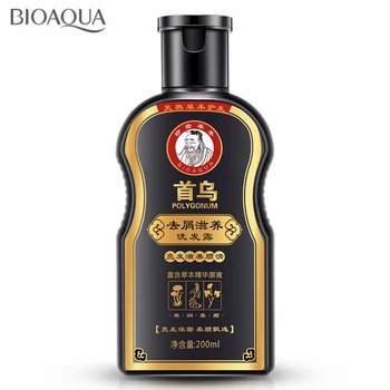 BIOAQUA-Polygonum Multiflorum Anti-Šampūnas nuo Pleiskanų Anti Plaukų Gaivus Drėkinamasis Aliejus Kontrolės Juoda Plaukų Priežiūros 200ml