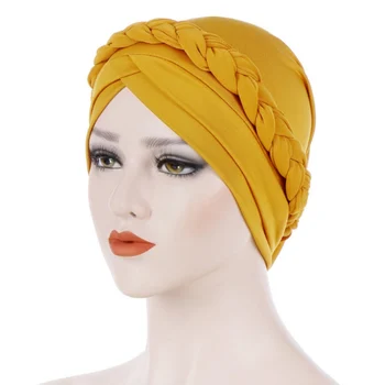 Bohemija Stiliaus Moteris Turbaną Skrybėlę Nerijos Mazgas Lady Galvos Skara Hijab Musulmonų Vidinis Hijab Moterims, Plaukų Aksesuarai, Plaukų Slinkimas