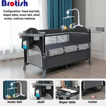 Brotish Lovelę sujungimas didelių lova nuimamas bb multi-funkcija nešiojamas sulankstomas naujagimiui lovos, lova lova, lopšys