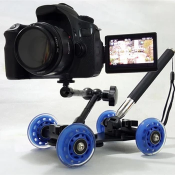 Cewaal 3 in 1 Darbalaukio Lankstus Fotografijos Geležinkelių Geležinkelių Bėgių Svirties Čiuožėjas Lentelė Dolly vaizdo Kamera Automobilio Magic Arm DSLR Fotoaparatas Įrenginys